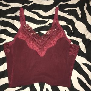 A&F Burgundy Lace Tank